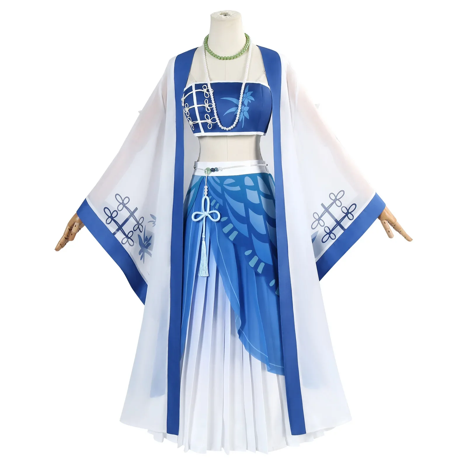 De Shorekeeper Cosplay Wuthering Waves Kostuum pruik Blauwe Jurk Uniform Vrouwen West Lake Spel Pak Halloween Party Comic-Con Set