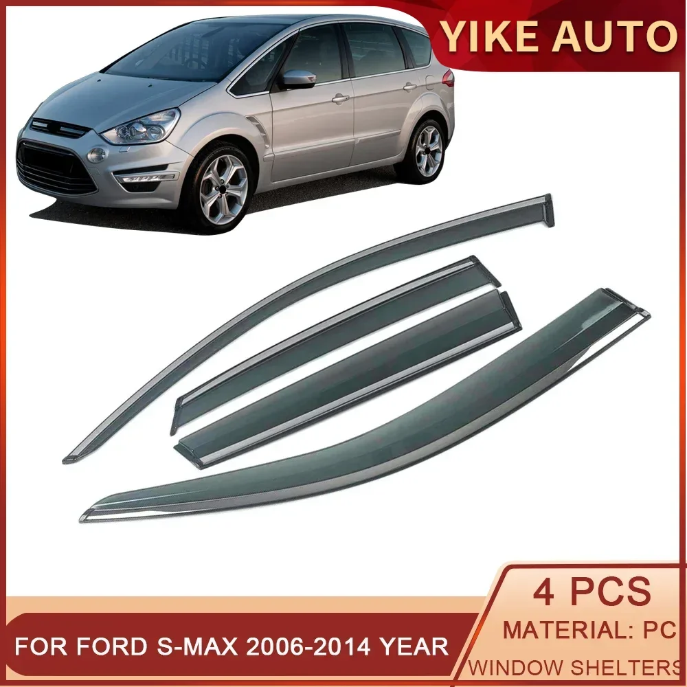 

For FORD S-MAX S Max SMax 2006-2014 Car Window Visor Wind Deflectors Sun Rain Shade Shelter Cover Frame Exterior Accessories