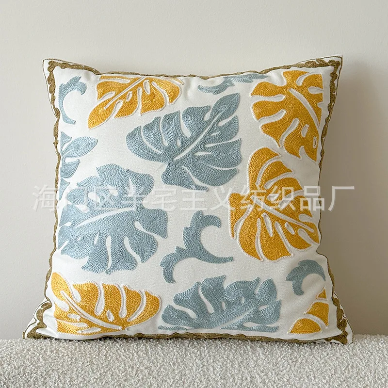 45X45cm Throw Cushion Cover Small Fresh Pastoral Style Towel Embroidery Living Room Sofa Bedroom Comfortable Pillow Case Cover