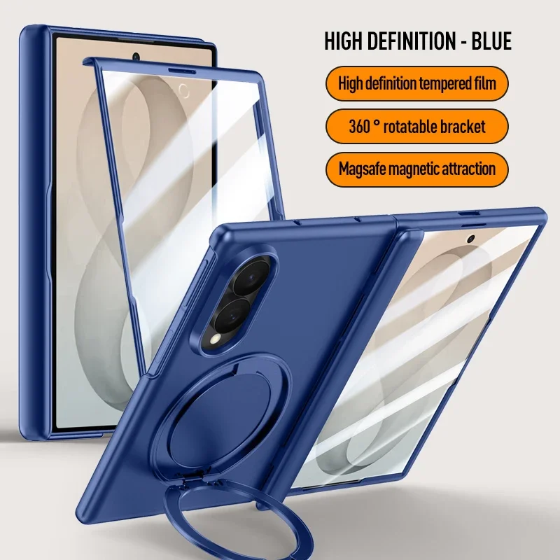 For Samsung Galaxy Z Fold 8 Case Luxury Hard Magsafe Ring Stand Magnetic Protective Back Cover For Z Fold 8 Ultra Phone Shell