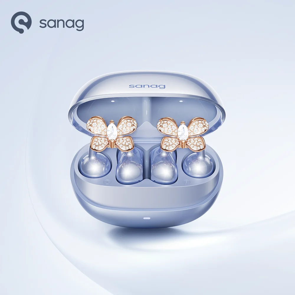 Sanag S8S AI سماعة أذن بمشبك HiFi جودة صوت بدون فقدان AI ترجمة لاسلكية سماعة صوت بانورامية فلاش-sale سماعة