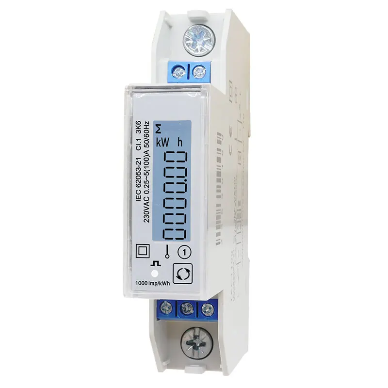 100A Single Phase 230V Din Rail Meter Electricity Kwh Meter Multi-function Energy Meter RS485 Modbus RTU Meter TAC1100