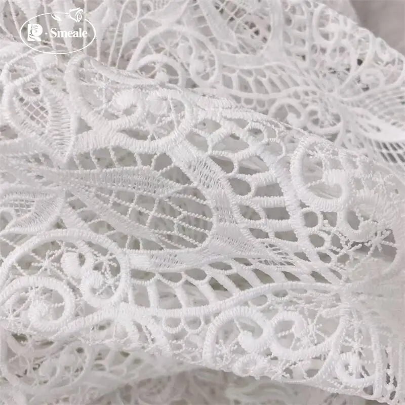 Stickerei hohler großer Schmetterling Jacquard Hochzeit Spitzenstoff. Stoff zum Nähen – Detail 5