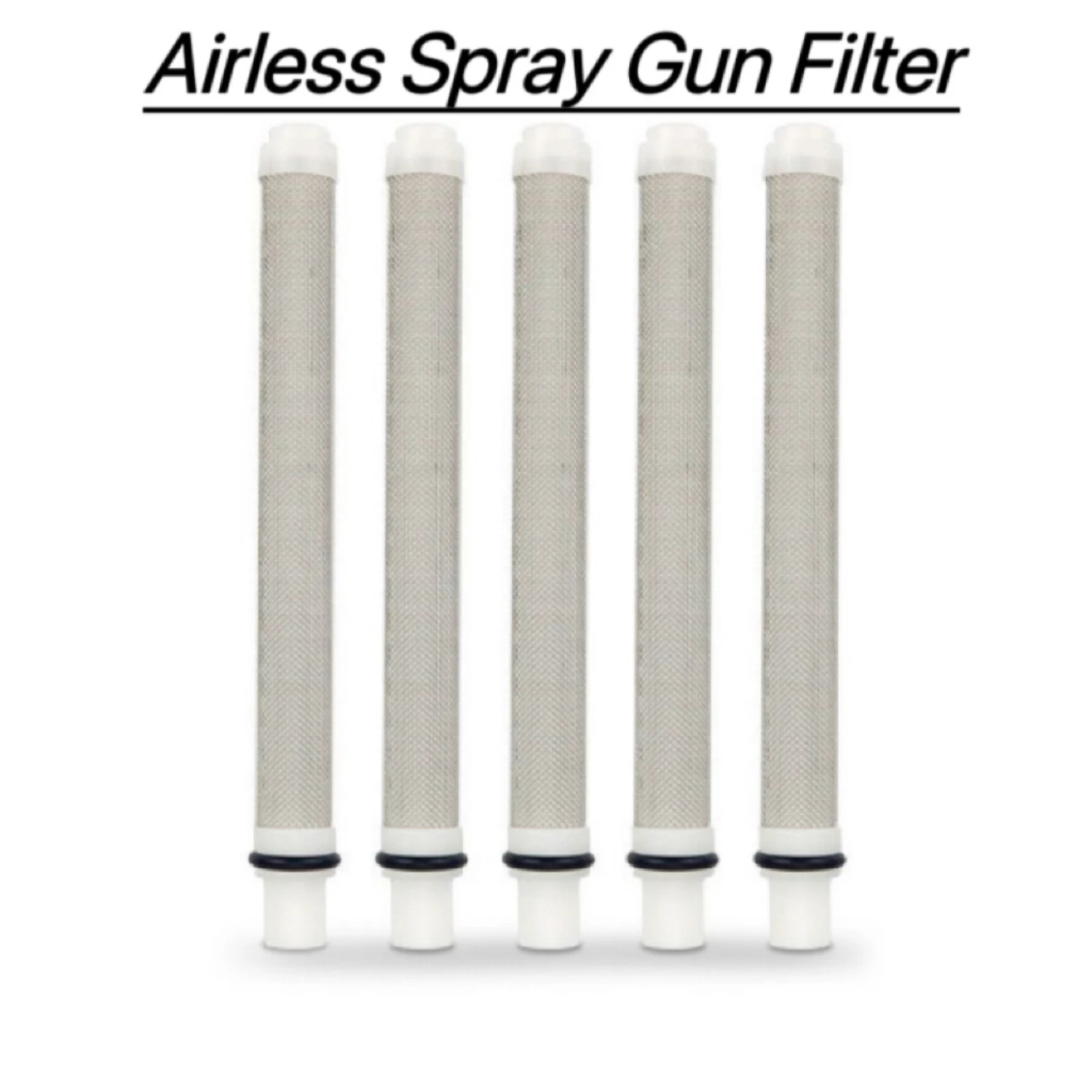 5 pcs Airless Spray Gun Filters, 60 Mesh Replacement High Pressure Spraying Accessories, Push-in Type