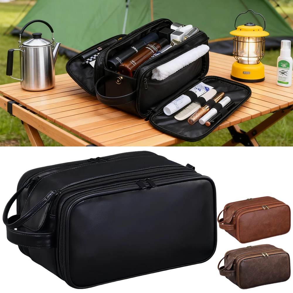 

1PCS Travel Toiletry Bag Shaving Bags, Men's Toiletry Travel Bag Leather, Personalized Travel Essentials, Birthday Gifts for Men