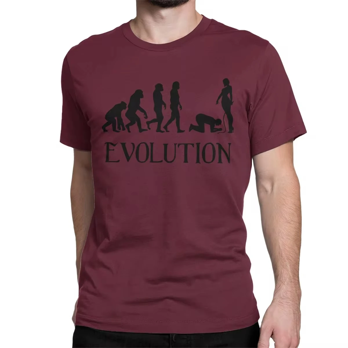 Femdom BDSM Evolution Fitted Scoop T-Shirts for Men Women Crazy 100% Cotton Tees O Neck Short Sleeve T Shirt 4XL 5XL Clothing