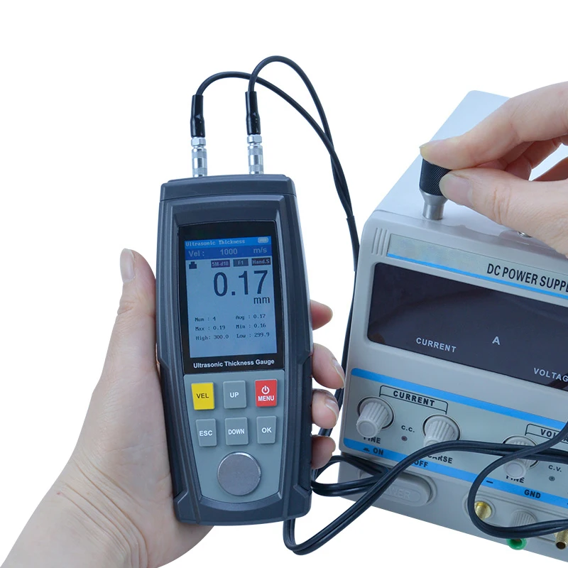 Xin Tester Digital Ultrasonic Thickness Gauge Color Screen Steel Plate Glass Plastic Ceramic Thickness Meter Recharge Battery