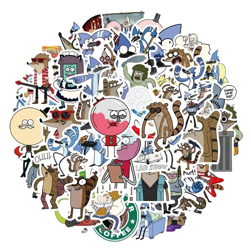 53 stuks cartoon persoonlijkheid reguliere show creatieve doodle decoratieve stickers