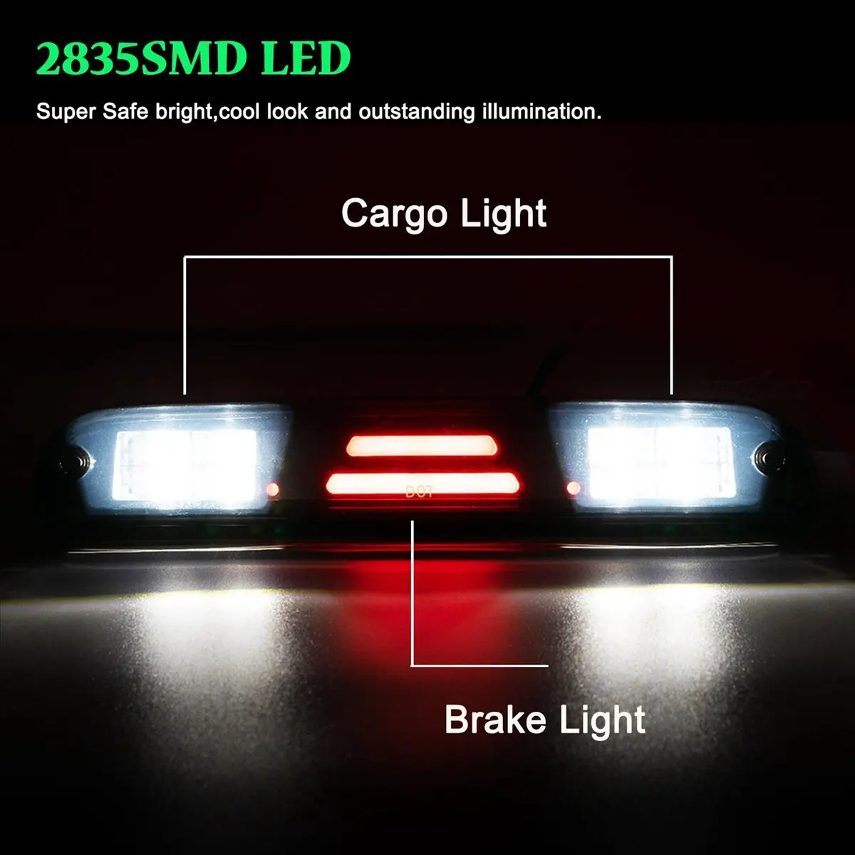 Attractive- High Mount Brake Stop Light Rear LED Third Smoked Lamp for Ford F250 F350 Ranger Super Duty 1999-2016 Cargo DRL