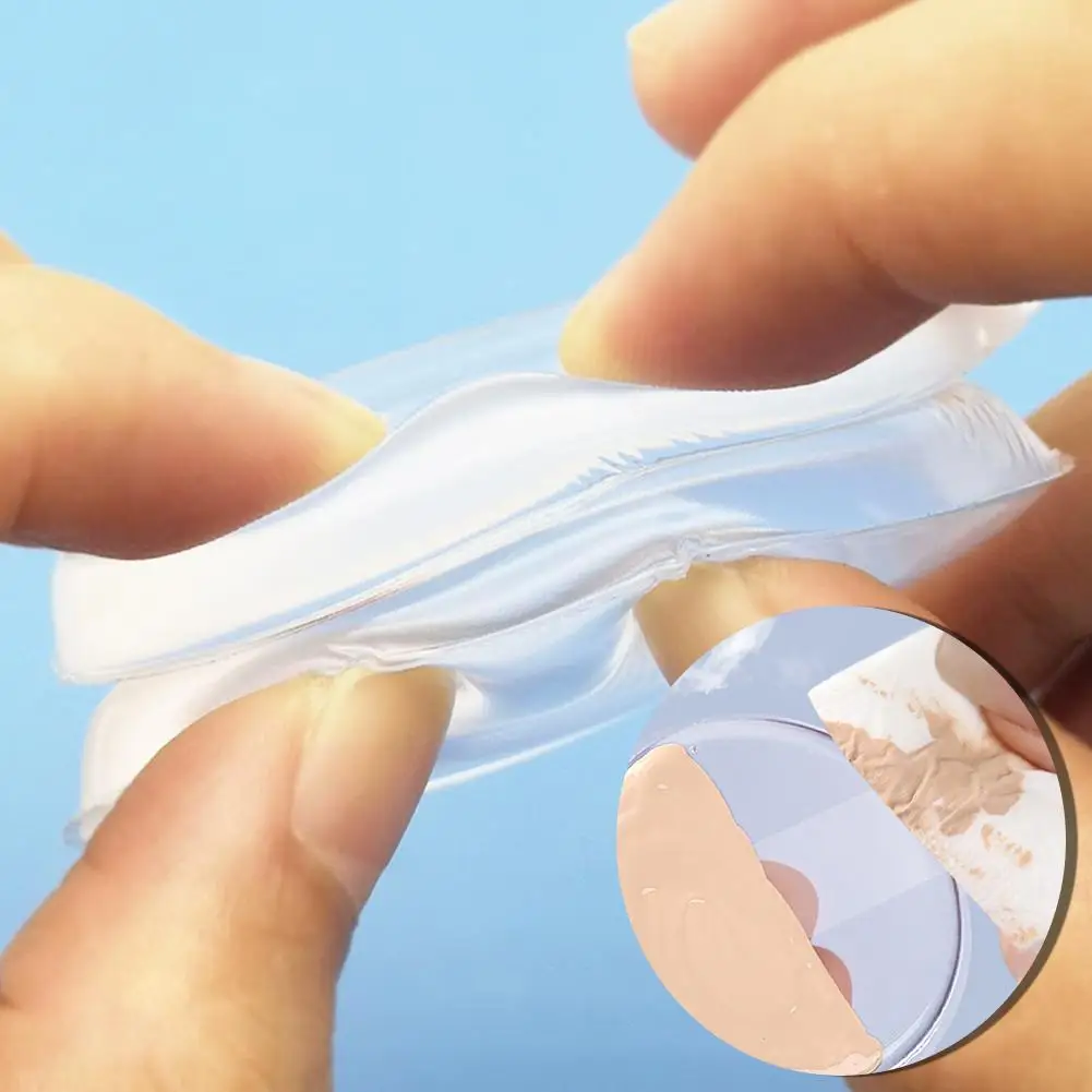 투명 실리콘 젤 파우더 퍼프 스펀지 페이스 컨실러 화장품 퍼프 액세서리 파운데이션 BB 크림 파우더 없음 X5C1