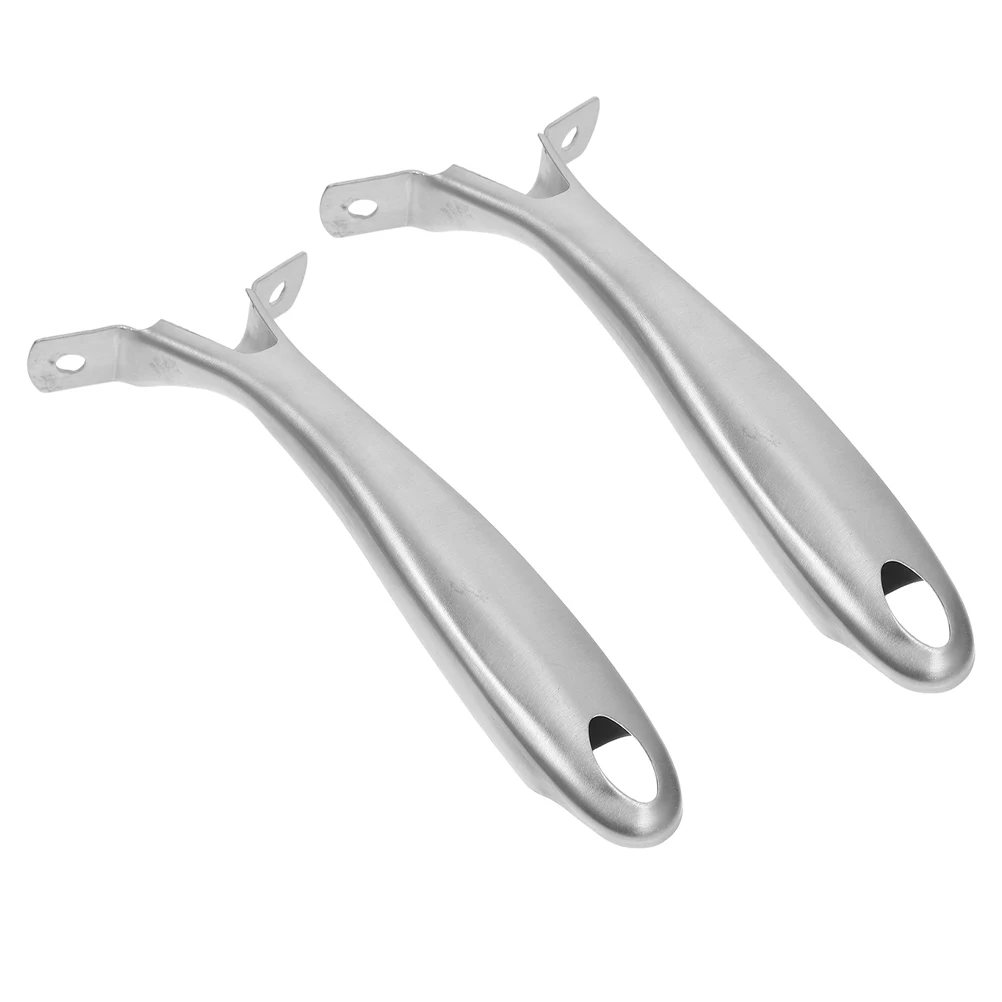 

2Pcs Universal Stainless Steel Handle Pot Pan Grip Replacement Detachable for Frying Pans Saucepan Heat Distribution Secure Grip