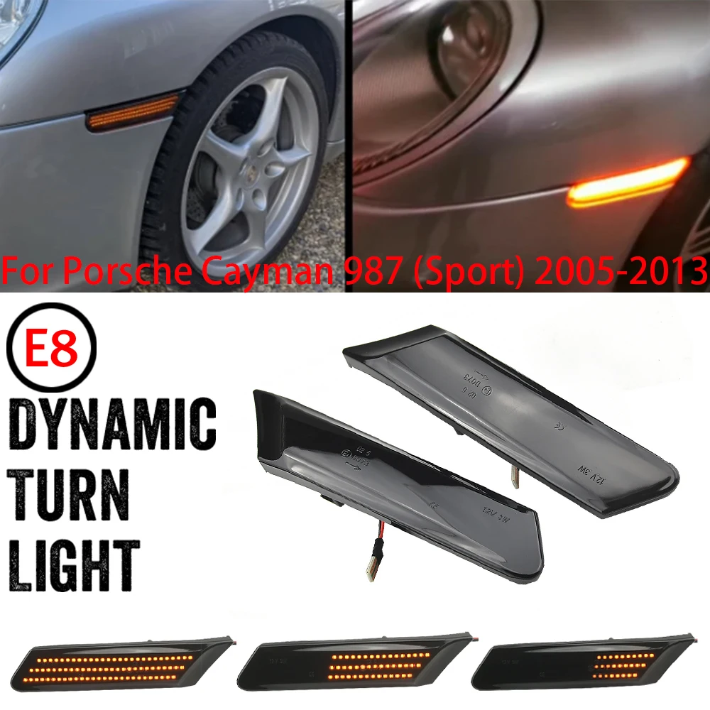 Car Blinker Indicator Light 2x For Porsche 987 Cayman Boxster 911 997 Carrera Turbo GT3 GT2 Dynamic LED Side Marker Turn Signal view 5