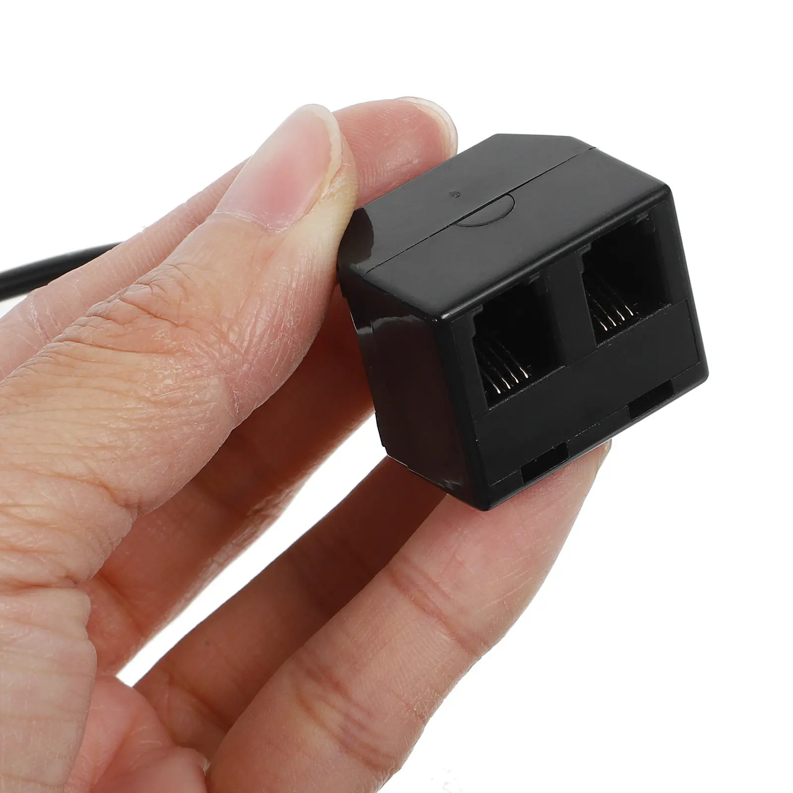 Rj9 Telephone Line Adapter Black 4p4c One Male to Two Female Phone Splitter for Landline Telephone Accessories