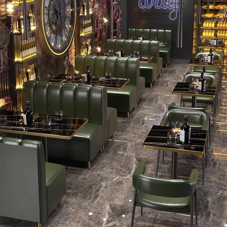 Commercial furniture Retro bar booth sofa tavern sofa casual dining cafe Western restaurant table and chair combination