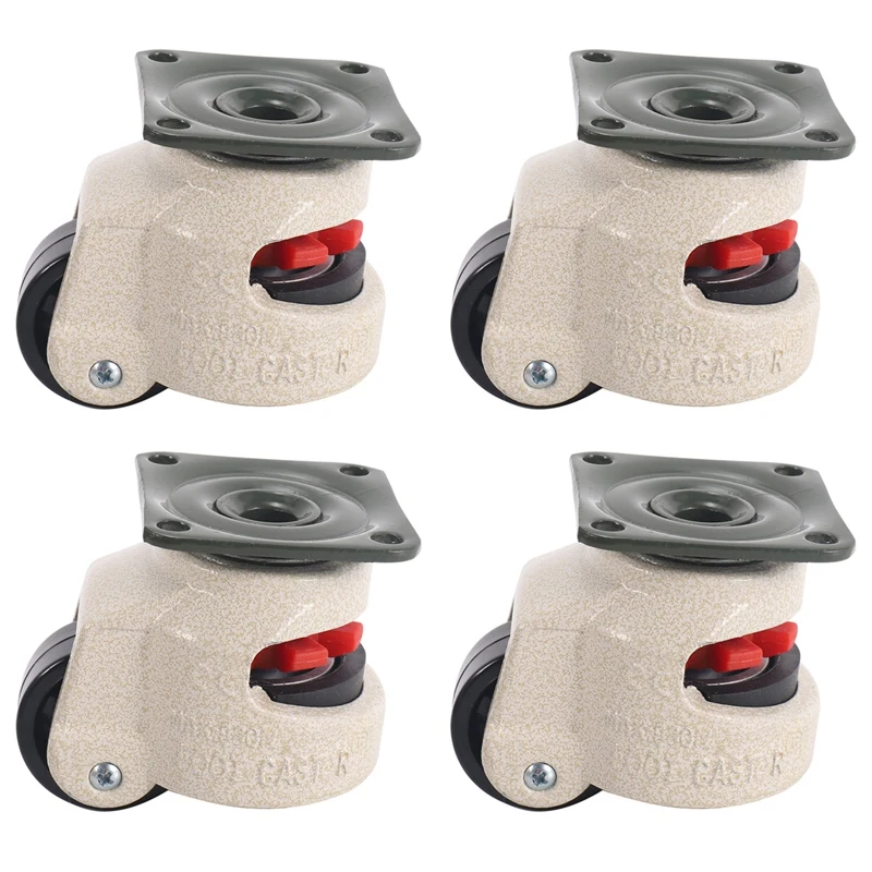 4 Pcs Retractable Leveling Casters Industrial Machine Swivel Caster Castor Wheel For Office Chair Trolley 330 Lbs Capacity GD-40