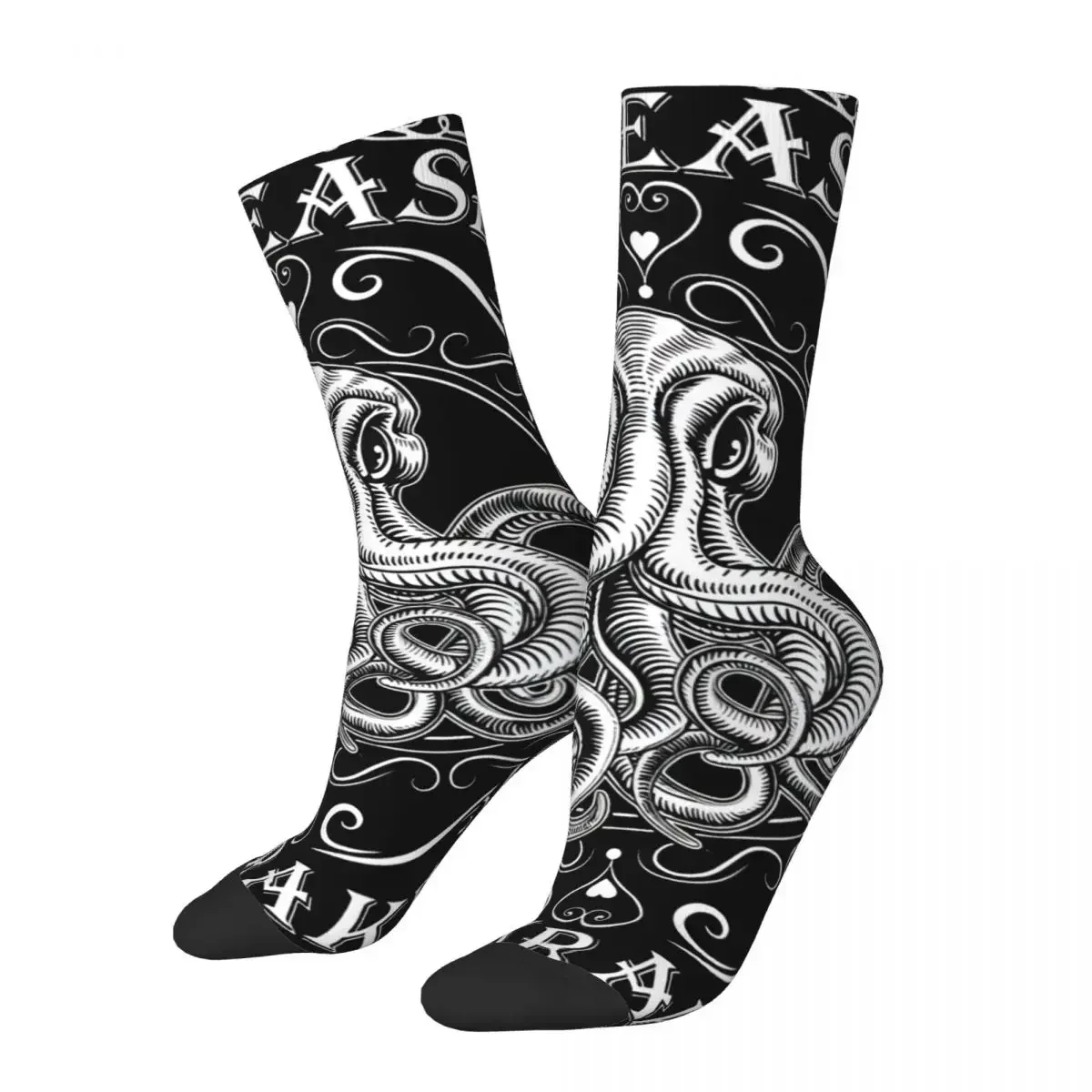 

Crazy compression Release Sock for Men Vintage Kraken Quality Pattern Crew Sock Casual