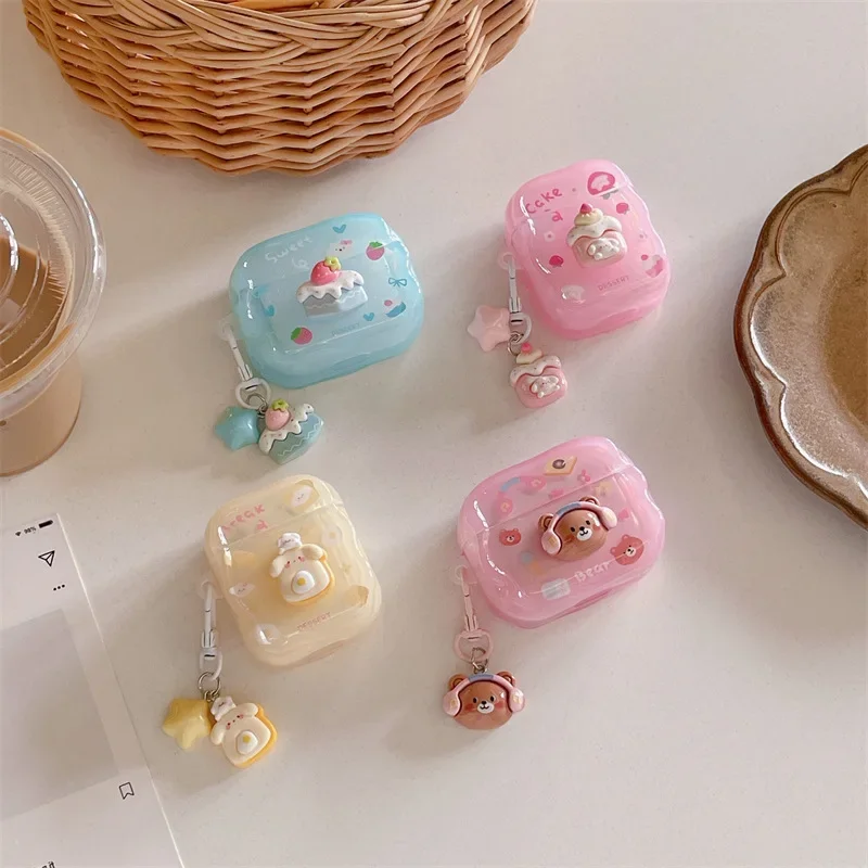 AirPods Pro 1,2,3用の3D漫画デザインのケース,Bluetoothイヤホン用の保護ケース,充電ボックス