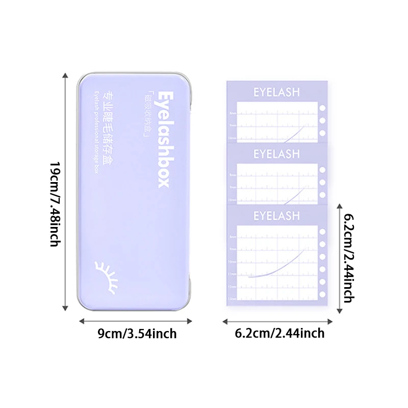 Caja de almacenamiento de pestañas postizas magnéticas vacías con 6 diskets, estuche de soporte de pestañas postizas, contenedor de viaje, soporte de paleta