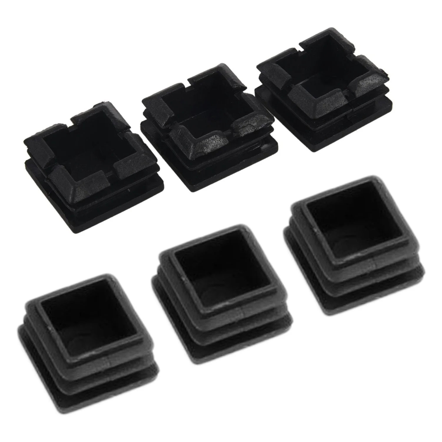 

120 шт. пластиковые квадратные трубчатые вставки, торцевые заглушки, черные, 20 мм х 20 мм и 25 мм х 25 мм-B61B