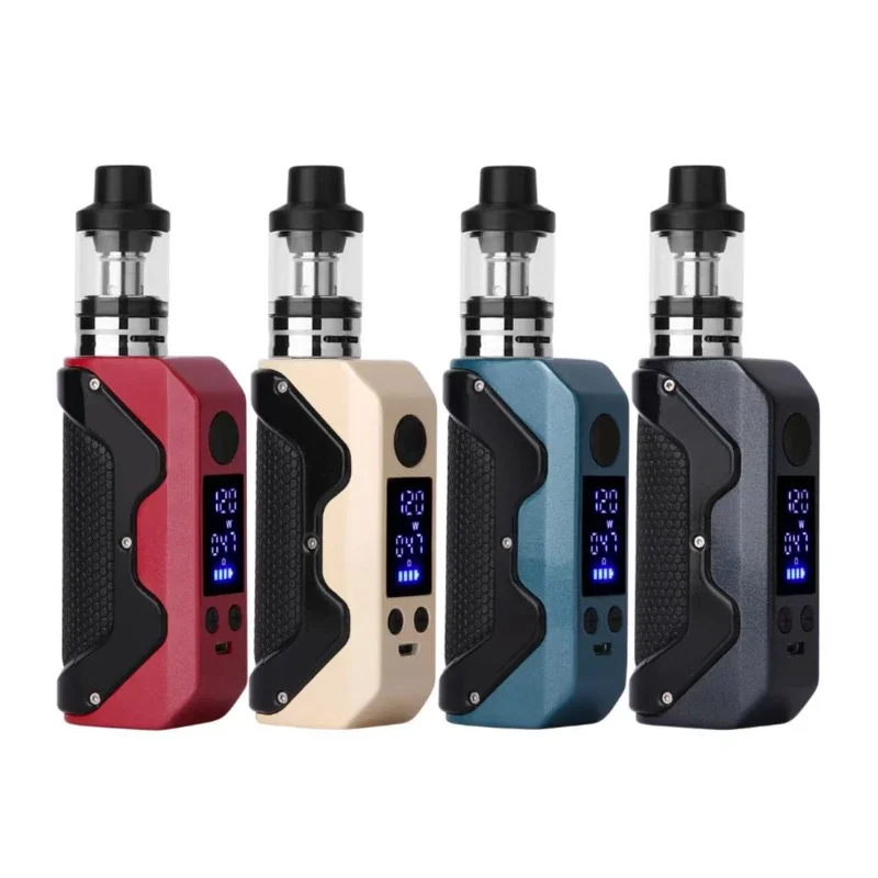 Огромный испаритель электронных сигарет Smoke M8 120 Вт Box Mod Vape Kit Регулируемое напряжение 1800 мАч Батарея с резервуаром 3 мл Электронная сигарета