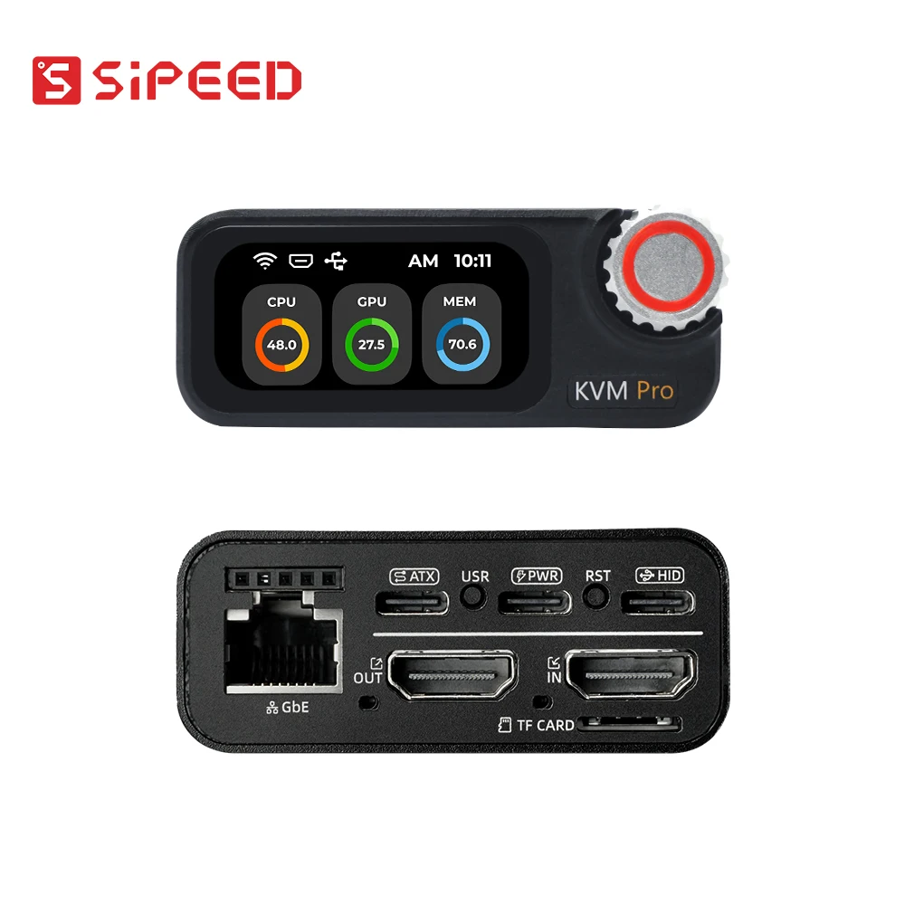 Sipeed NanoKVM-Pro PiKVM 4K IP-KVM GbE WiFi6 PoE Remote Control HomeLab Server NAS AI Agent HDMI second screen led strip