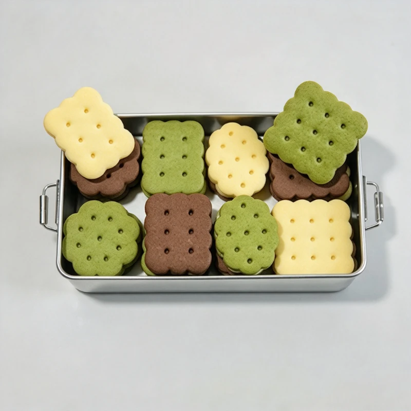 4Pcs Retro Wavy Edge Cookie Cutter Set, Classic Dot Pattern Biscuit Mold,Fondant Cutting Tool, DIY Baking Gift for Baking Lovers