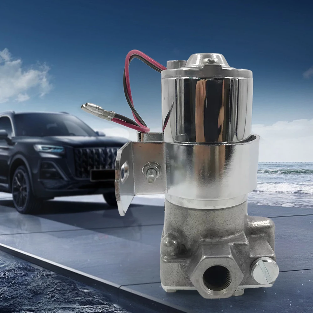 

110 GPH Electric Fuel Pump 3/8Inch NPT Inlet/Outlet Electronic Fuel Pump Replacement Electric Fuel Pump Chrome Finish