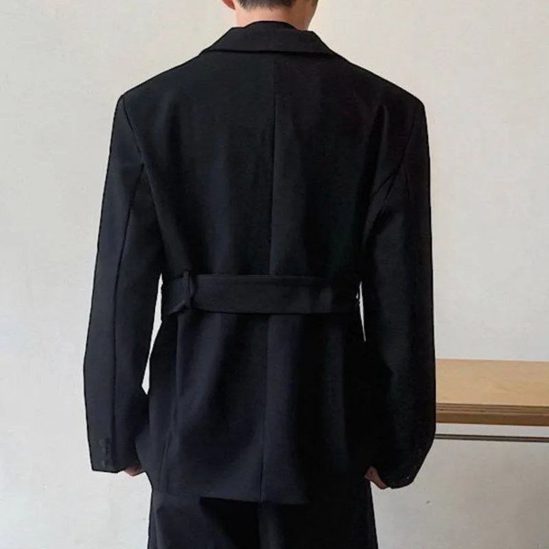 WVGA 2026 Autumn New Men Darkwear Lightweight Luxury Stylish Distinctive Belt Design Blazer Niche Chic Casual Jackets Ins W28737