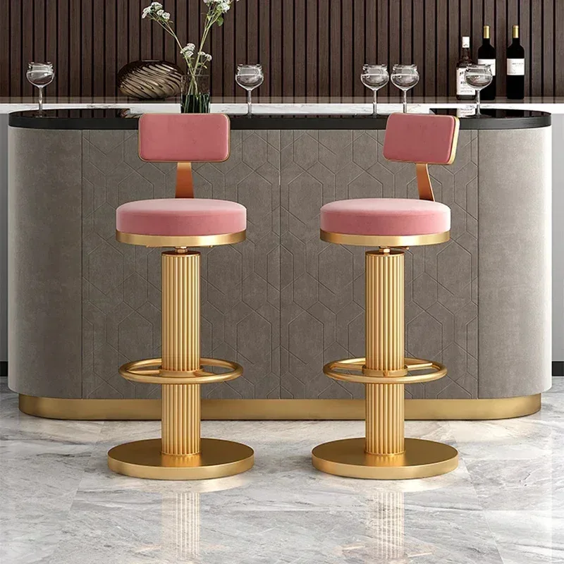 Taburete de Bar de oficina de maquillaje, accesorios de recepción de lujo, silla de Bar, tocador dorado alto, juego de muebles de jardín para banquete