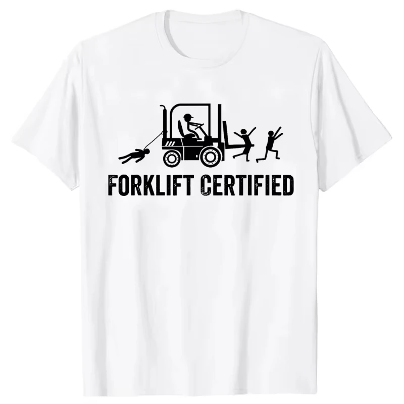 2026 New Hot Humorous Forklift Certification Operator Hitting Pattern T-shirt Fun Forklift Operator Forklift Cert