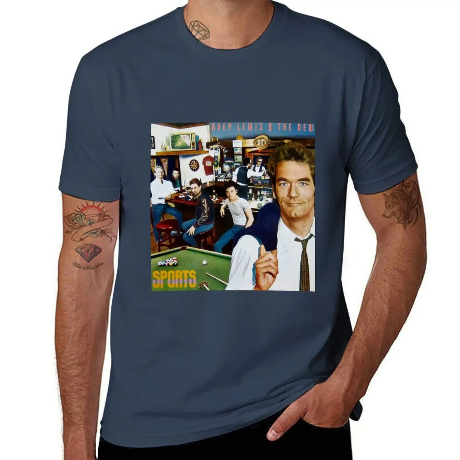 

huey sport lewis news T-Shirt man t shirts cotton man t shirt cotton T-Shirt