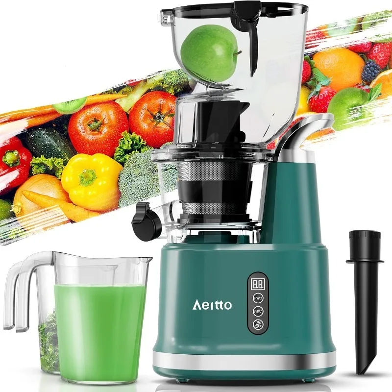 Juicer Machines,Cold Press Juicer with 3.3" Large Feed Chute,masticating juicer for Vegetables and Fruits,Self Feeding