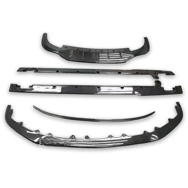 Body Kit 2018-2022  GT Upgrd W12 Carbon Fiber Front Bumper Lip Rear Spoiler Diffuser Side Skirt