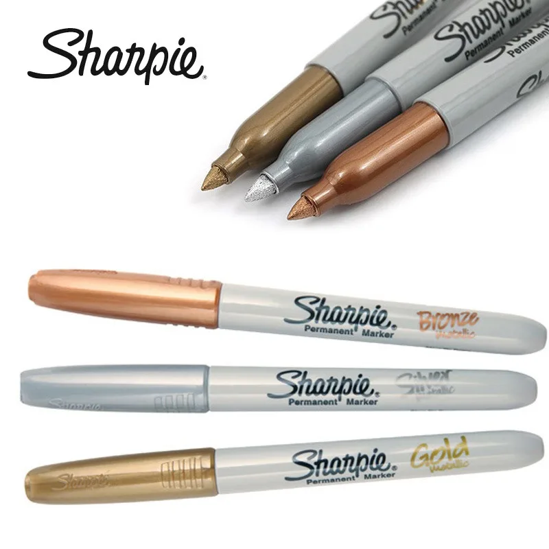 Sharpie 39100 산업용 금속 마크 펜, 무할로겐 오일 실버 펜, 어두운 표면 마킹 펜, 시그니처 펜
