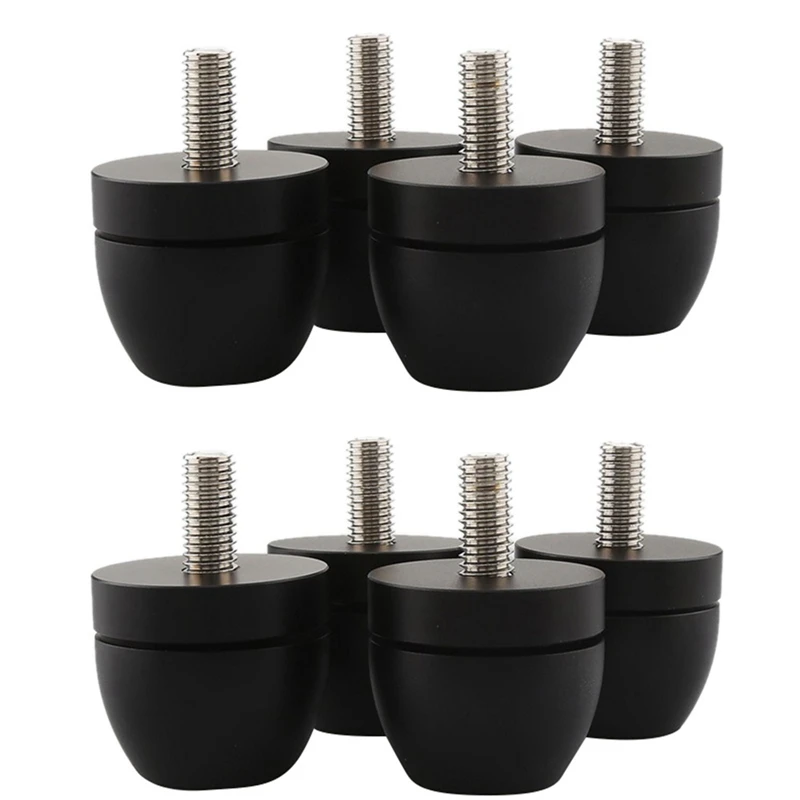 

2025 New-8Pcs Aluminum Shockproof Spike Pads Isolation Stand Feet Amplifier Speaker Player Subwoofer Suspension Foot Pad, Black