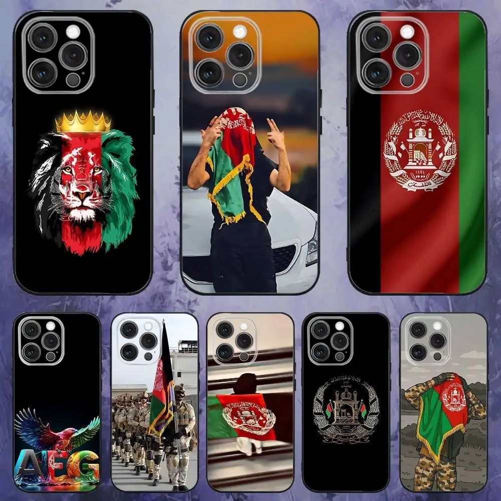 

Flag of Afghanistan Phone Case For iPhone 17,16,15,14,13,12,Pro,Max,Plus,E,SE4,Air,Mini Black Soft Box