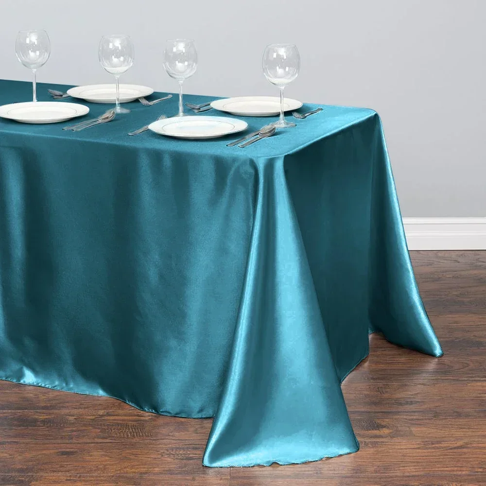 145x275cm 24 Color Tablecloth Rectangle Wedding Table Cover for Restaurant Banquet Party Dining Satin Table Cloth Decoration