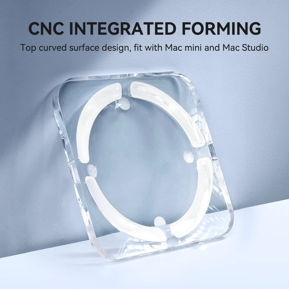 Imagem -05 - Desktop Stand para Mac Mini e Mac Studio 2-sided Pmma Transparente Dustproof Laptop Titular Acrílico de Refrigeração Dissipação de Calor Mount