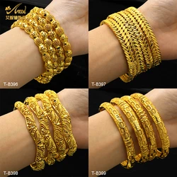 ANIID Dubai 24K Gold Plated Bangle Bracelet Jewelry Arabic Indian Women Charm Luxury Bangles Indian Party Jewelry Wholesal