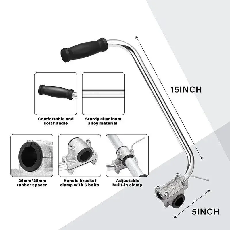 Ergonomic Weed Eater Handle Extension Auxiliary Handle for Lawnmower Accessories Universal Multi-Trimmer Handle