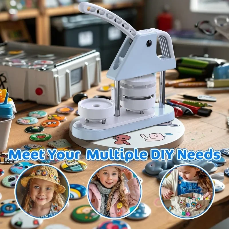 

Great Discounts.58mm Button Maker Machine - 2.25inch 100pcs Pin Badge Press Machine with 6PCS Iridescent Clear Film.new