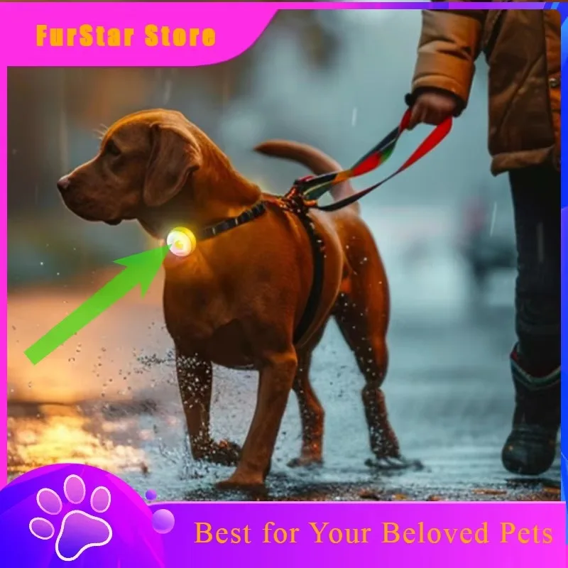 FurstarLED Dog Safety Light Night Anti-lost Dog Lights Pet Puppy Dogs Walking Light Portable Pets Cat Kitten Accessories Supplie