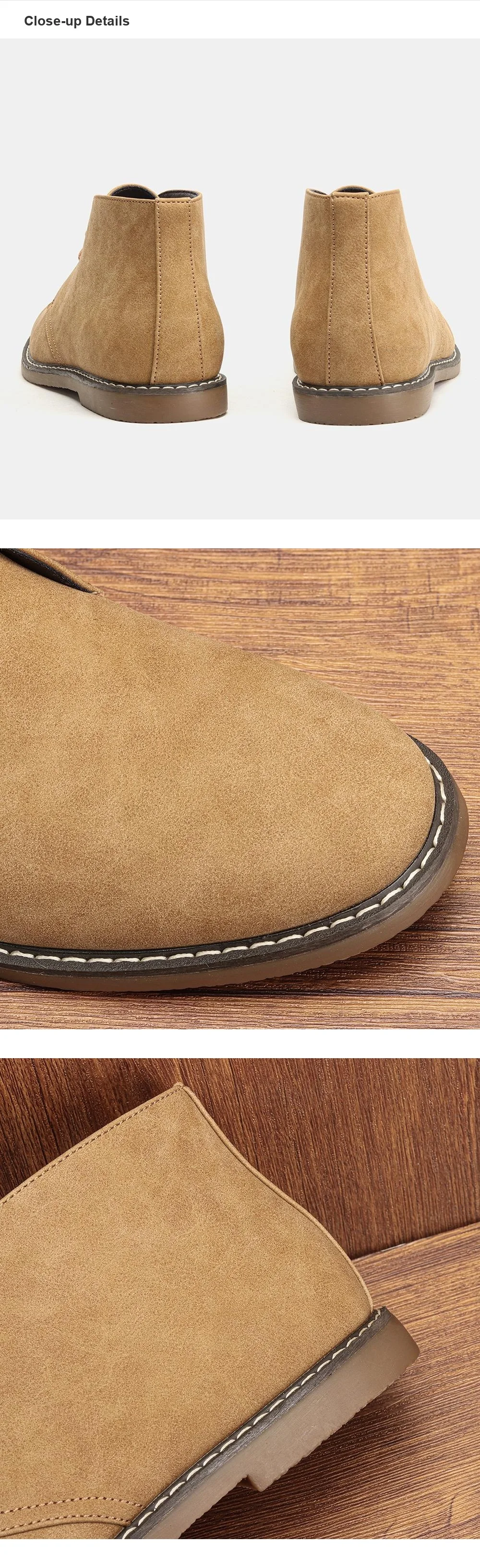 Herrenstiefel Retro Marke 2026 Lässige Bequeme Modische Wüstenstiefel für Männer # KD563 – Detail 4