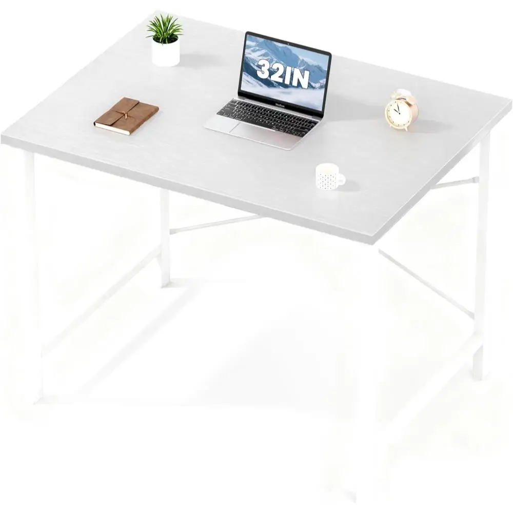 

Small Computer Desk, 32" Office Writing Desk with Metal Frame & Wooden Top, X-Shaped Reinforcement, Student Study Home B
