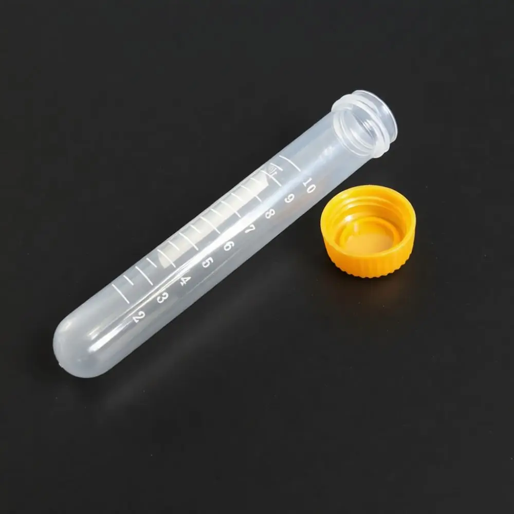 Laboratory Grade Centrifuge Tube Clear Plastic Graduated Sample Vial Disposable Science Research Equipment Conical Flat Bottom