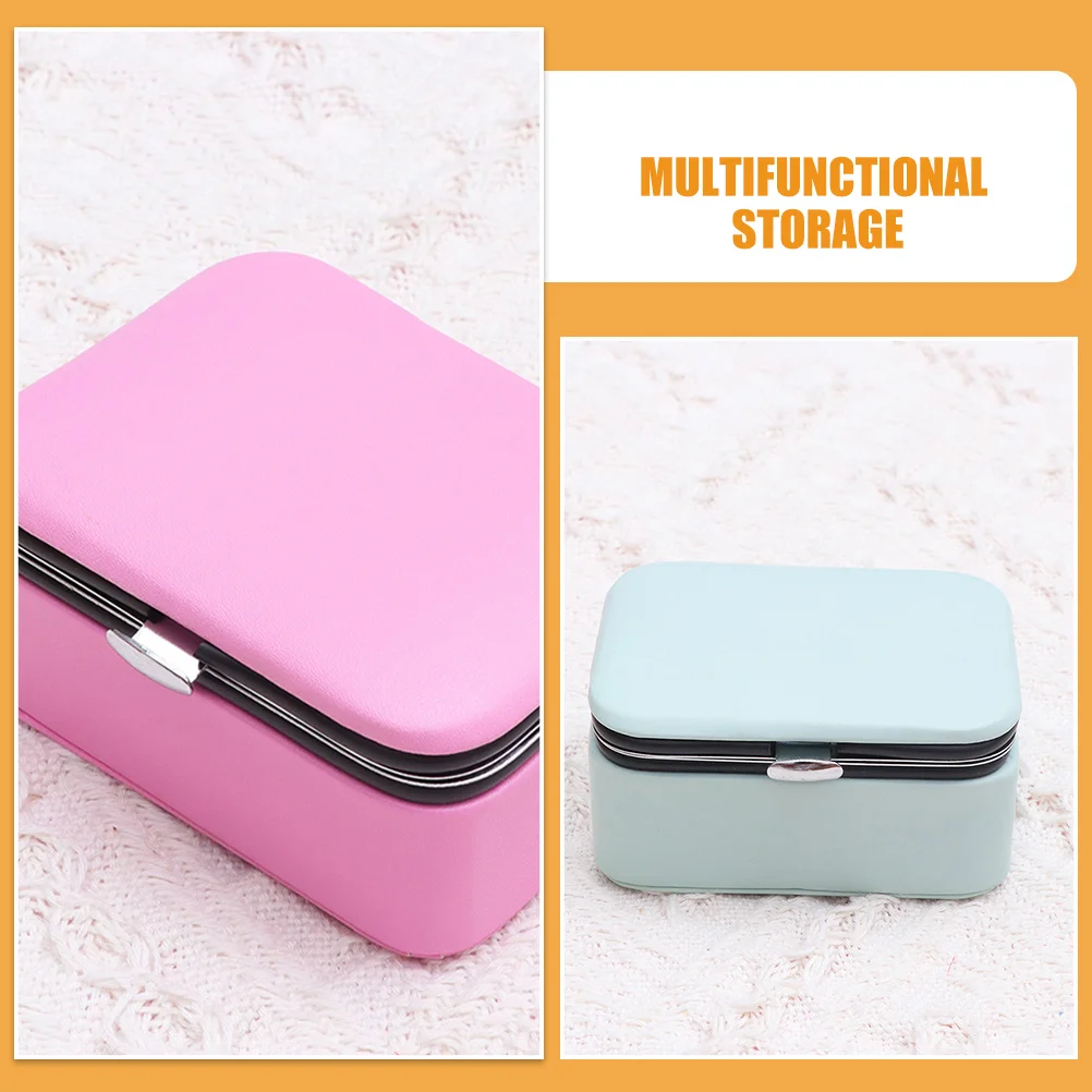 2Pcs Jewelry Organizer Box Mini Travel Portable Small Jewelry Holder Case Necklace Display Organizer Necklace Holder Display