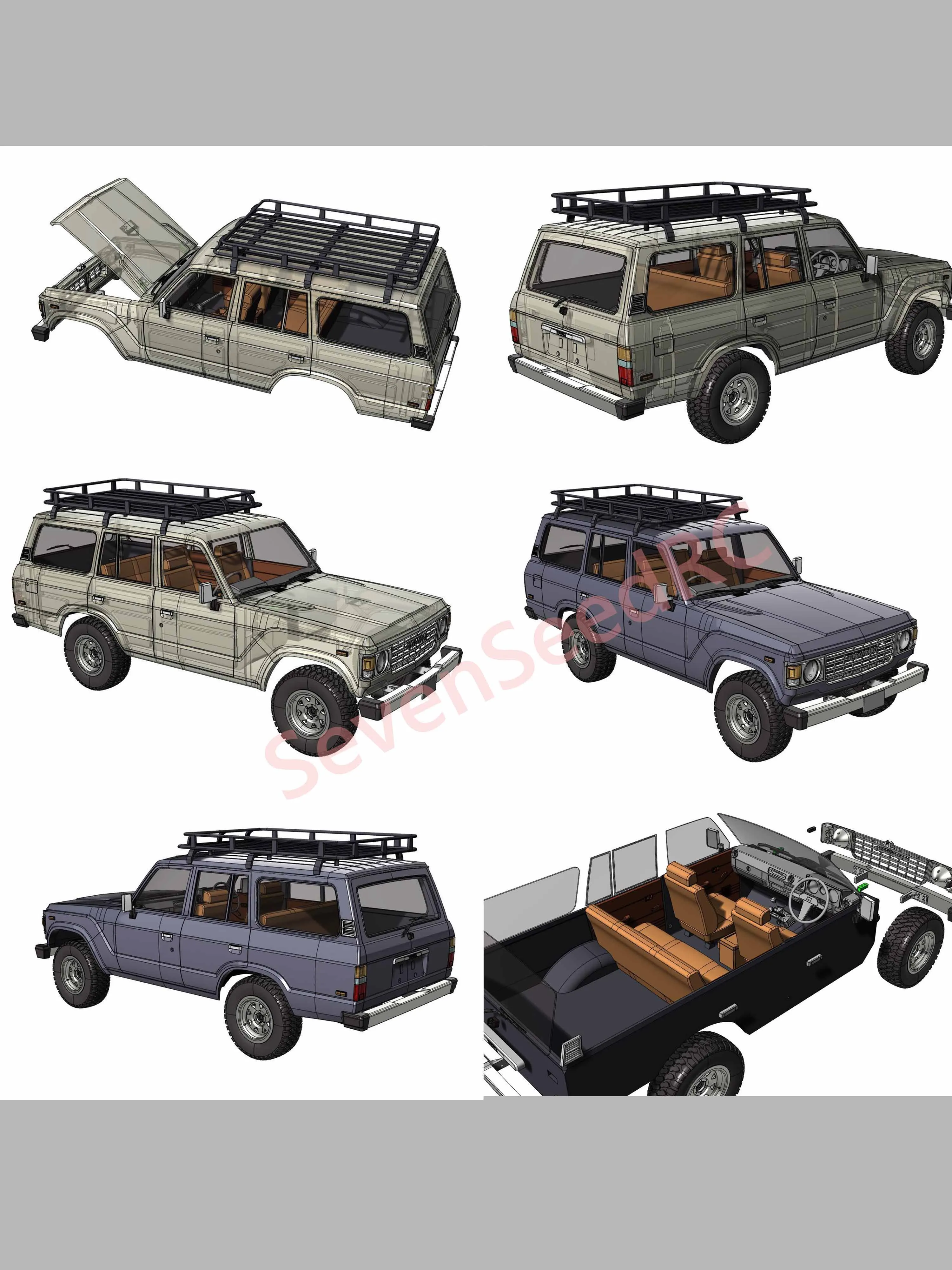 3d Printed RC Toyota Land Cruiser 60 Series Wagon – 1:10 Scale 3D Printable Body 313mm 324mm SCX10 Trx4 Crossrc NT4 JT4 RC4WD