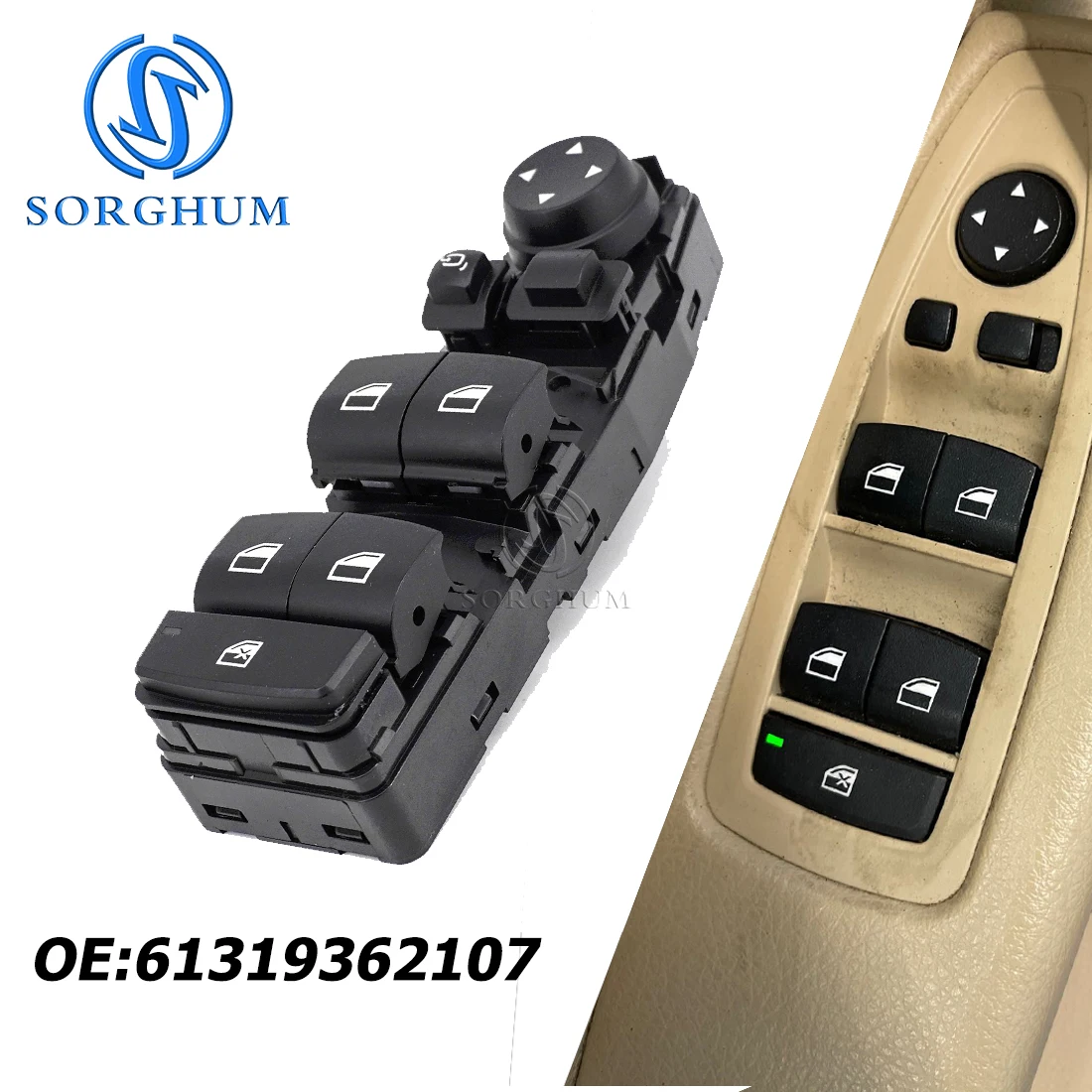 SORGHUM For BMW X1 F48 F49 F20 X3 F10 F30 F07 F11 F06 F25 F36 Master Power Window Switch Mirror Switch 61319362107CX 61319362107