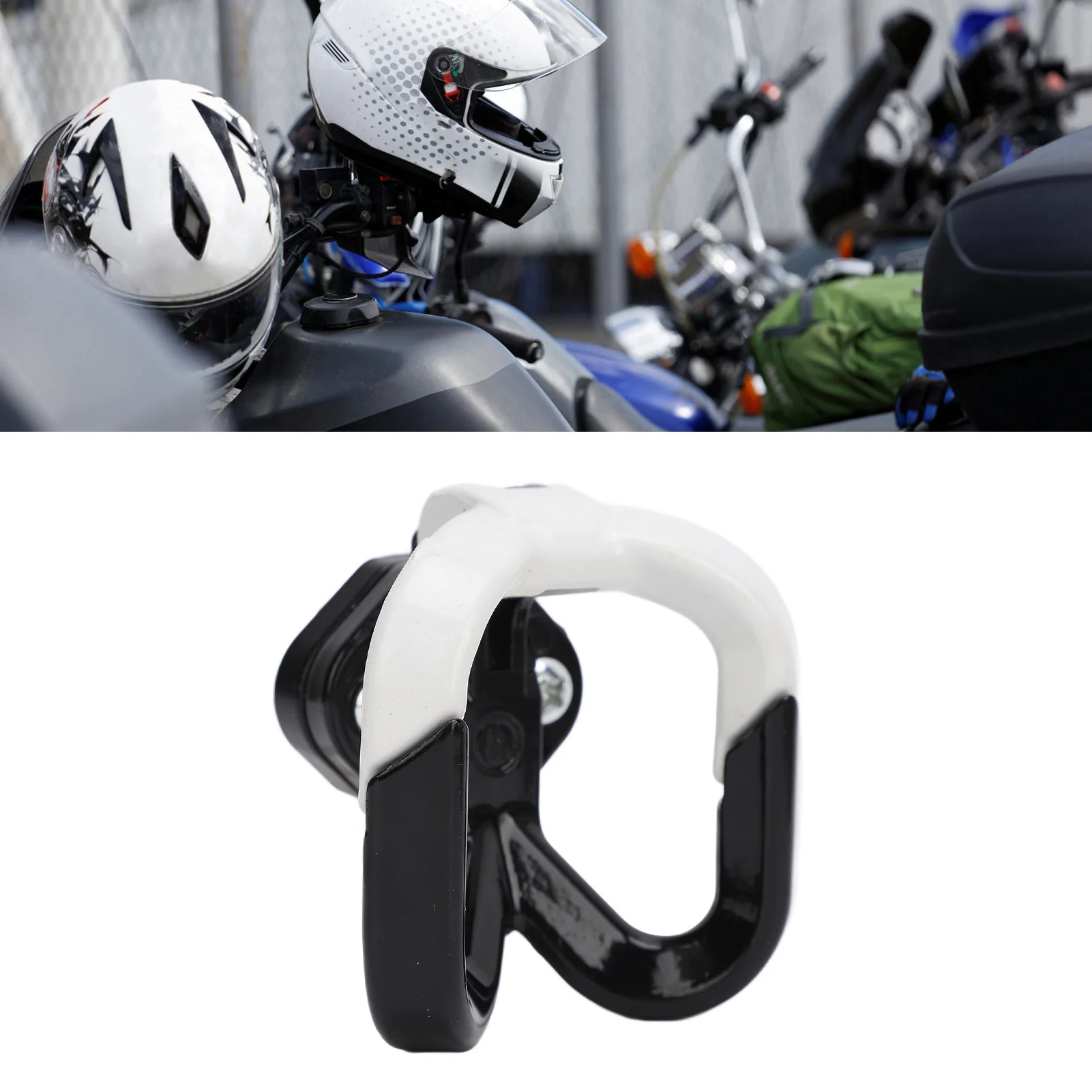 ZK30 Motorcycle Handlebar Hook Multipurpose High Load Capacity Aluminum Alloy 360 Degree Adjustable Bicycle Scooter Hook White