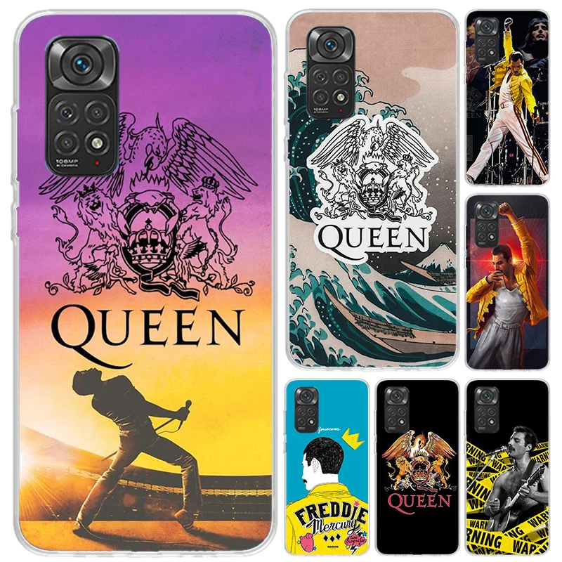 Rock Funky Freddie Mercury Queen Phone Case for Xiaomi Redmi Note 13 12S 12 11S 11 11T 11E 10S 9 Pro Plus 8 8T 9T 7 Soft Funda P